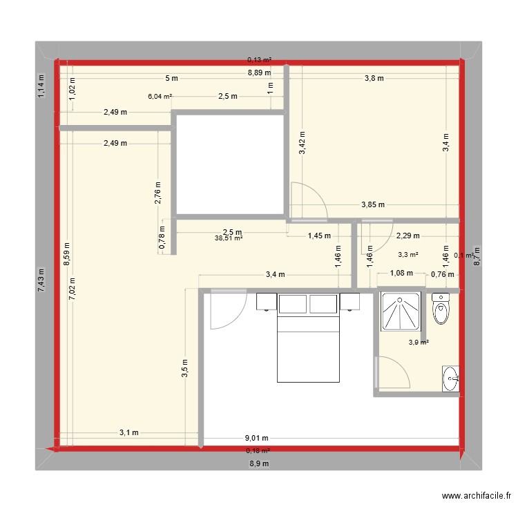 MAISON HAMBACH ESSAI. Plan de 7 pièces et 52 m2