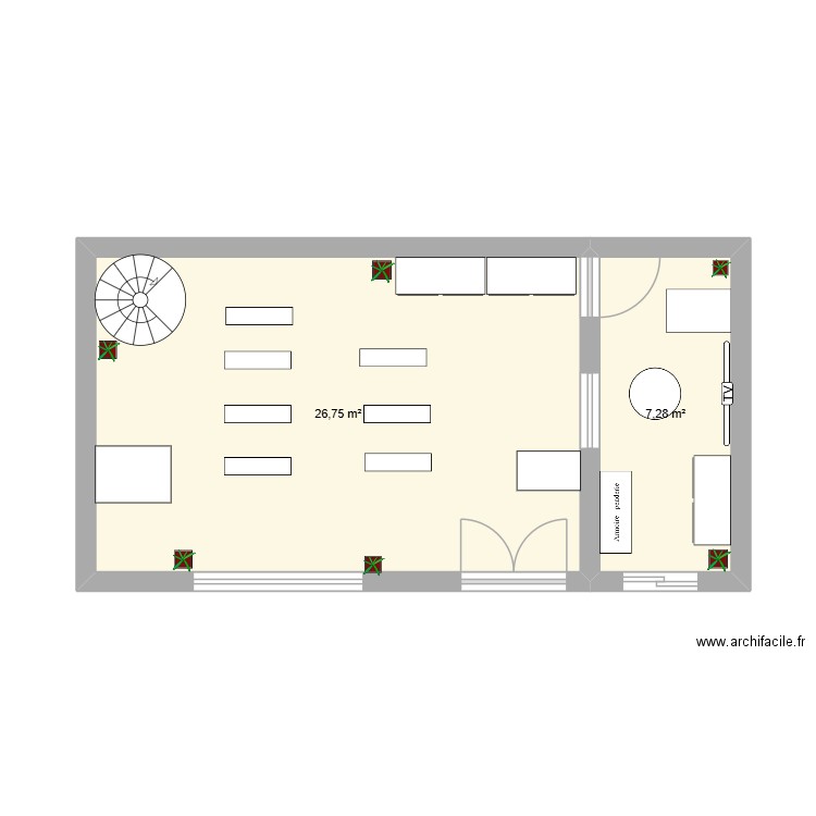 plan magasin mossy. Plan de 2 pièces et 34 m2