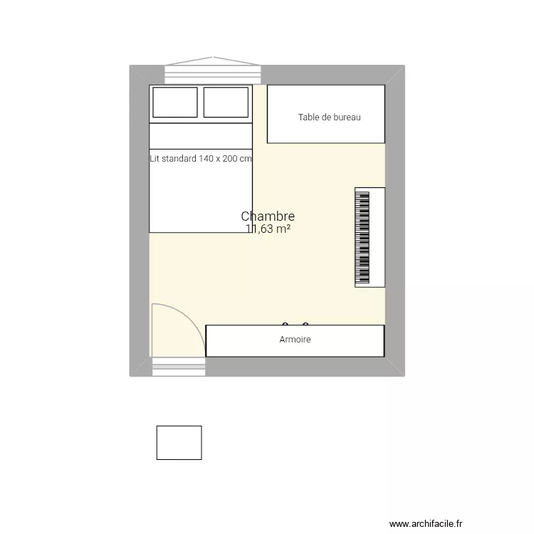 Cambre. Plan de 1  et 12 m²