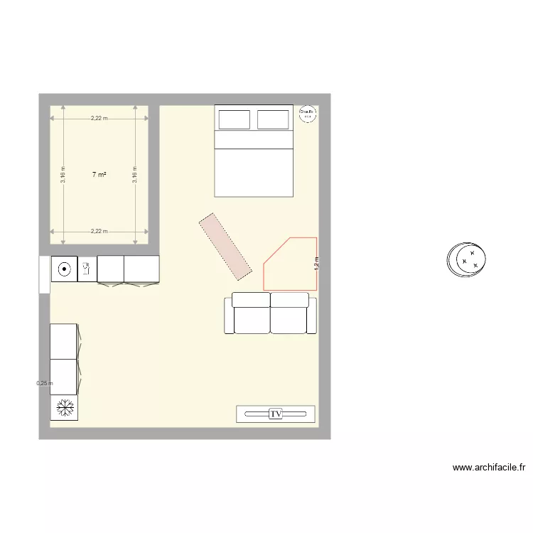Gite II meuble. Plan de 