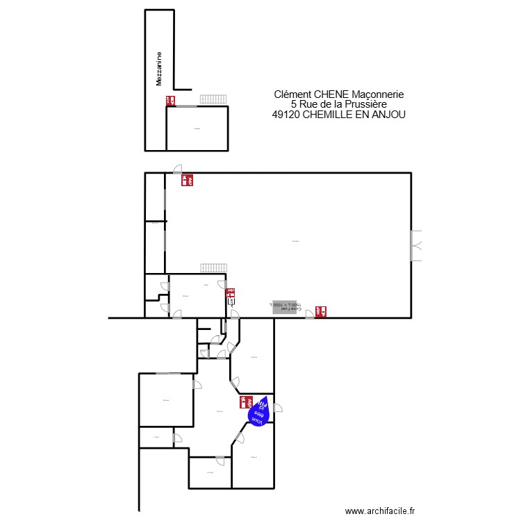 Plan Clément Chéné Maçonnerie. Plan de 12 pièces et 587 m2