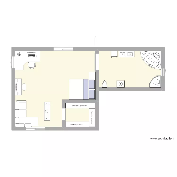 chambre de r&ecirc;ve. Plan de 3  et 47 m²