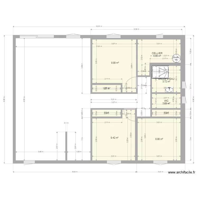 LOT 1 ROSIERES. Plan de 9 et 43 m² LOT 1 ROSIERES. Plan de 9 et 43 m²