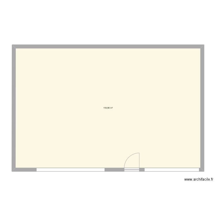Guc. Plan de 1 pièce et 119 m2