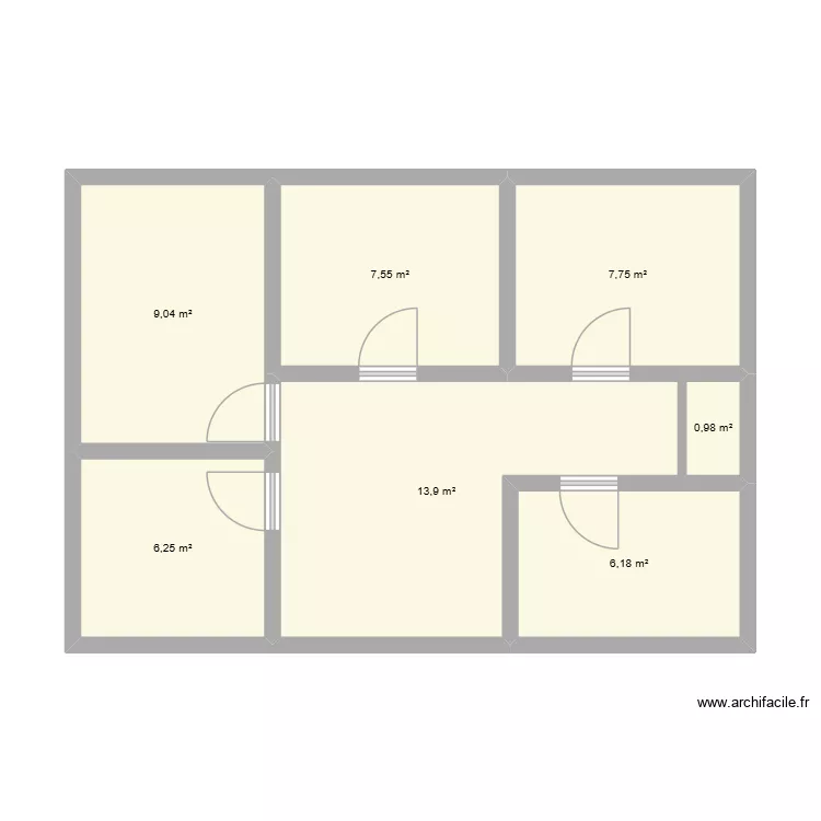 BAT 202 ETAGE. Plan de 7  et 52 m²