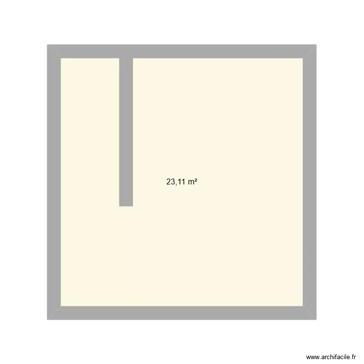 vuio. Plan de 1  et 23 m²