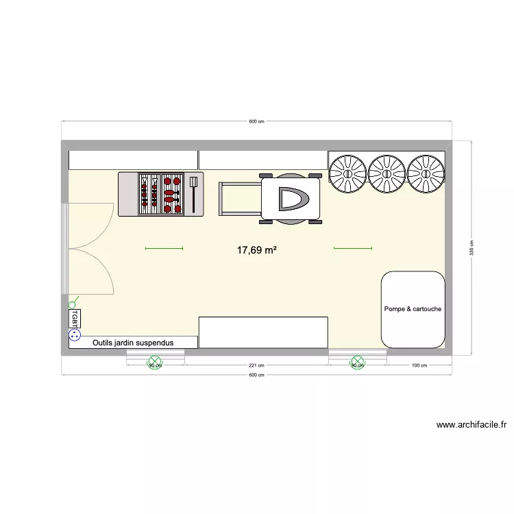 Abri de jardin. Plan de 