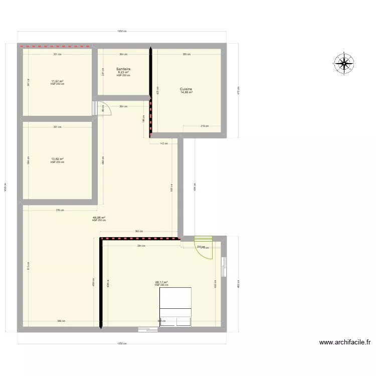 Plan maison 10x14m V1. Plan de 