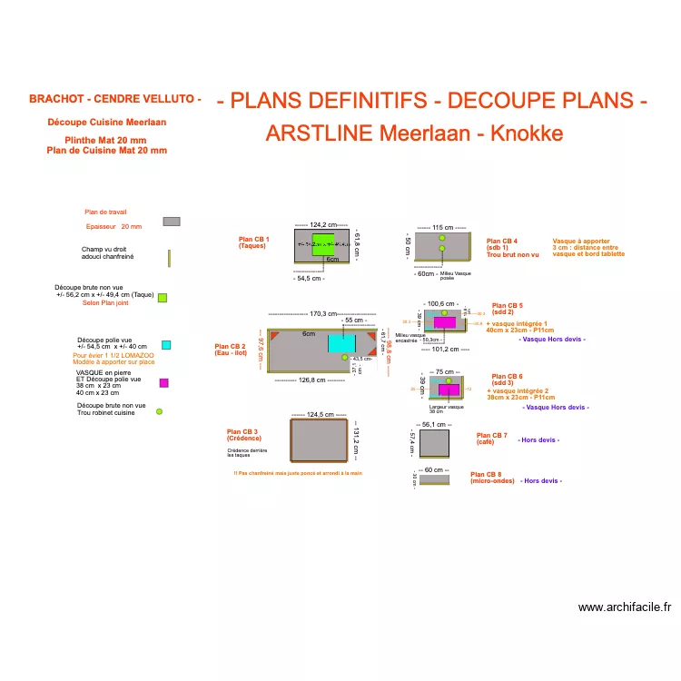 D&eacute;coupe Cuisine Meerlaan - plans . Plan de 0 pièce et 0 m2
