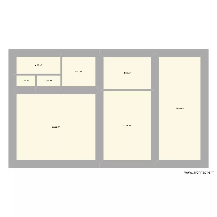 Damien rez de chauss&eacute;. Plan de 8  et 107 m²