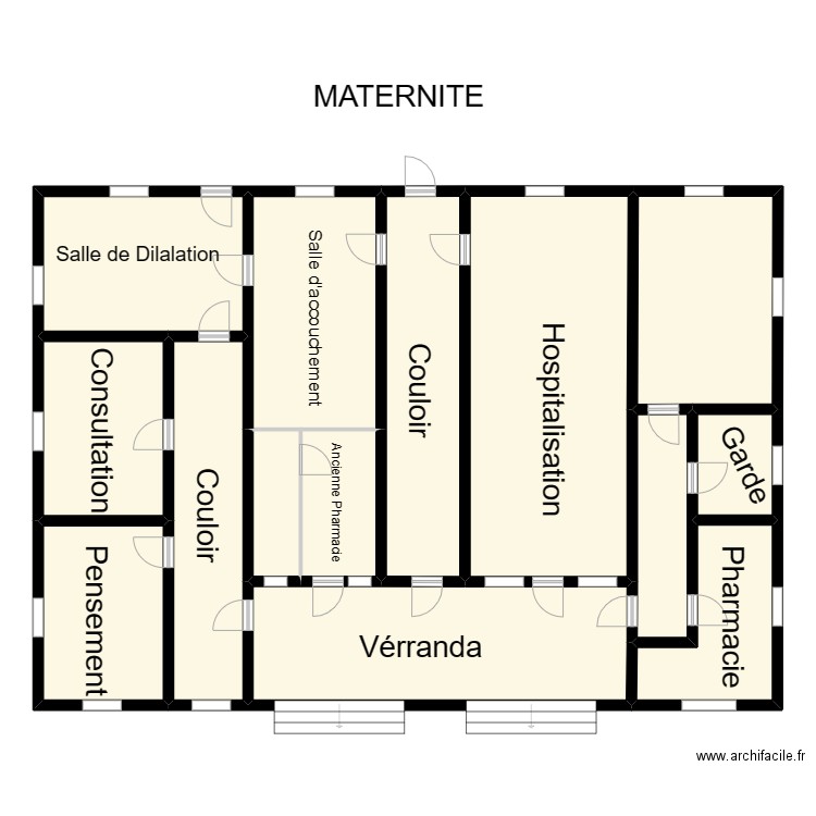 Vue en plan maternité CS DAVE. Plan de 0 pièce et 0 m2