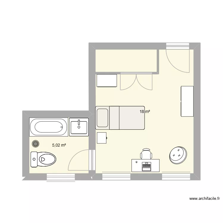 Monastère app 2016. Plan de 1 et 18 m² Monastère app 2016. Plan de 1 et 18 m²