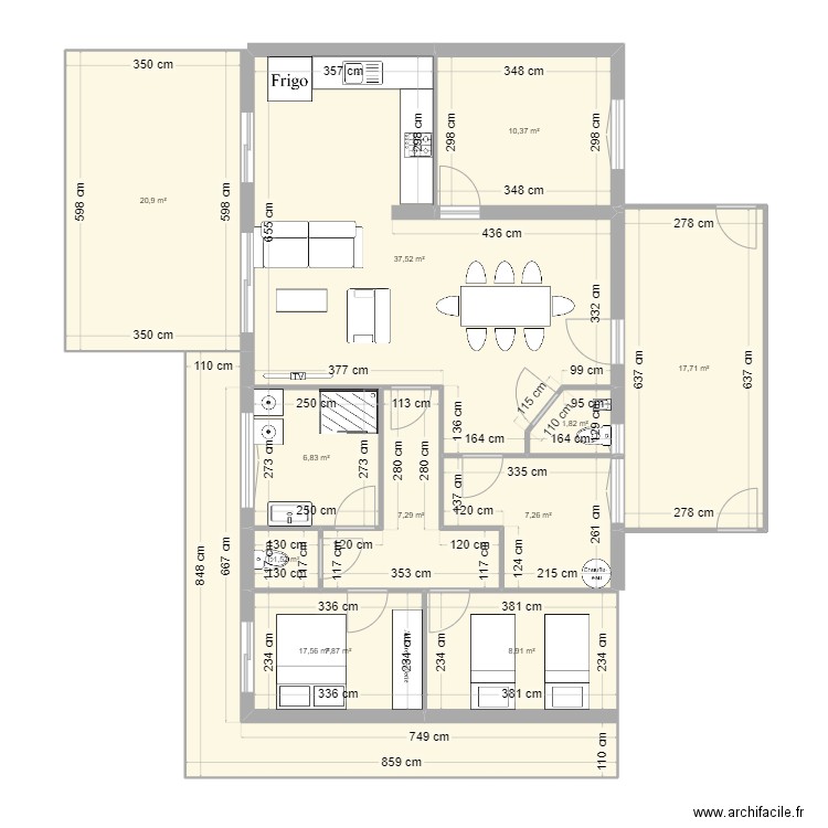 MORGANT MARYLINE BIS. Plan de 12 pièces et 146 m2