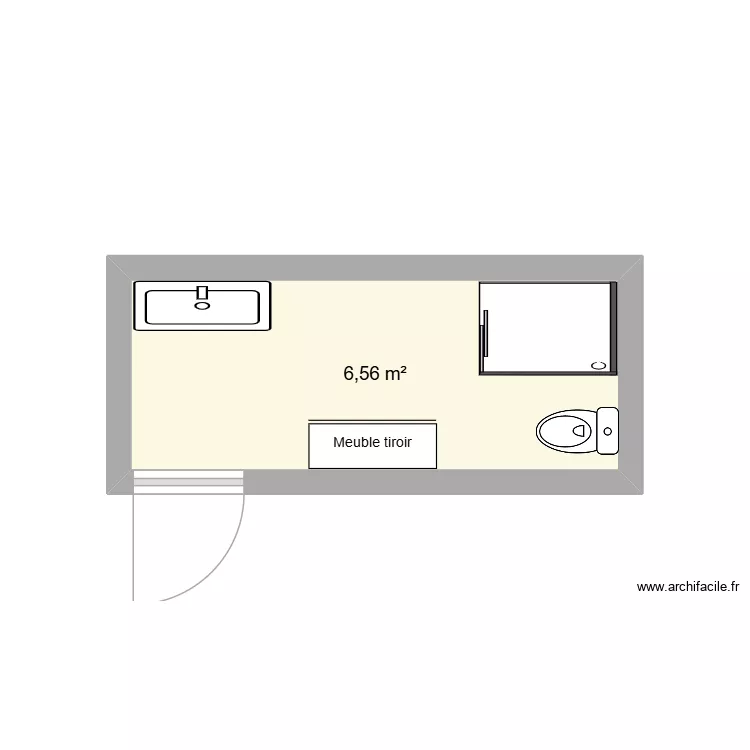 SDB Parentale. Plan de 1  et 7 m²