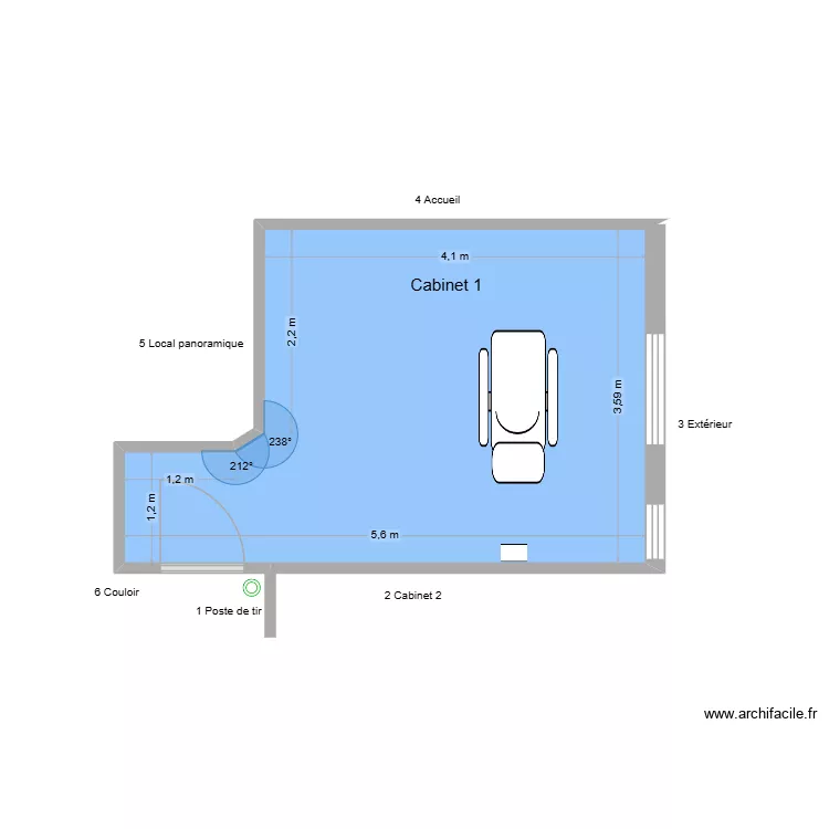 31728 Cabinet 1. Plan de 1  et 17 m²