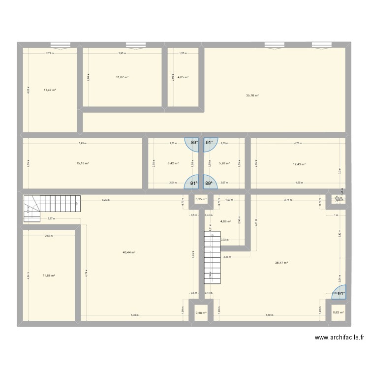 Castelnaud 2T3 1 T4. Plan de 29 pièces et 401 m2