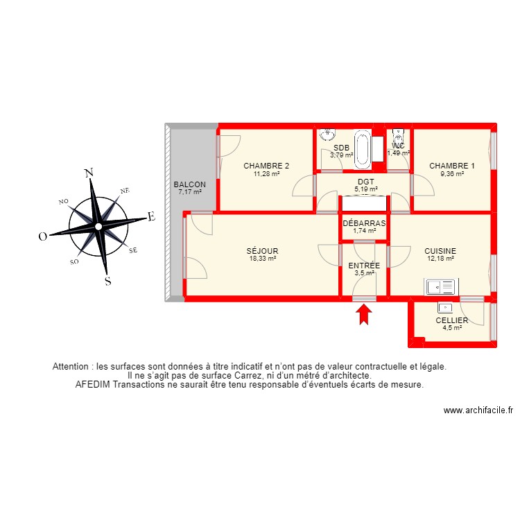 BI19415 - . Plan de 16 pièces et 97 m2