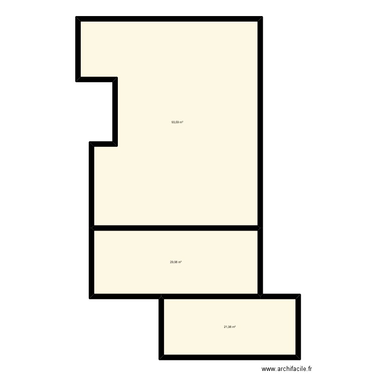 beau. Plan de 3 pièces et 145 m2