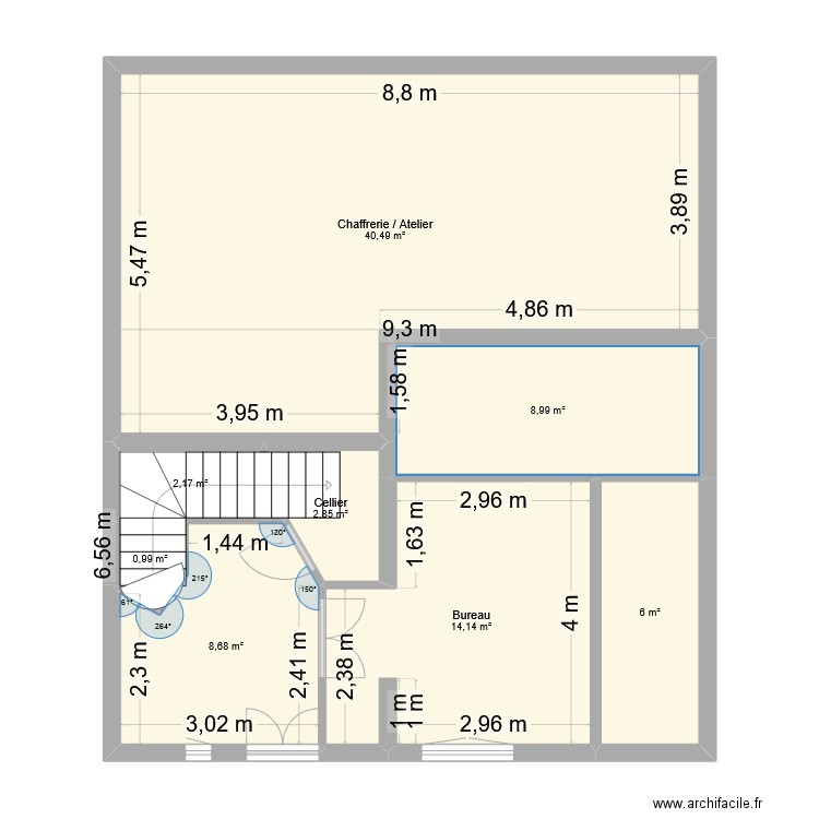 Norrois. Plan de 20 pièces et 226 m2