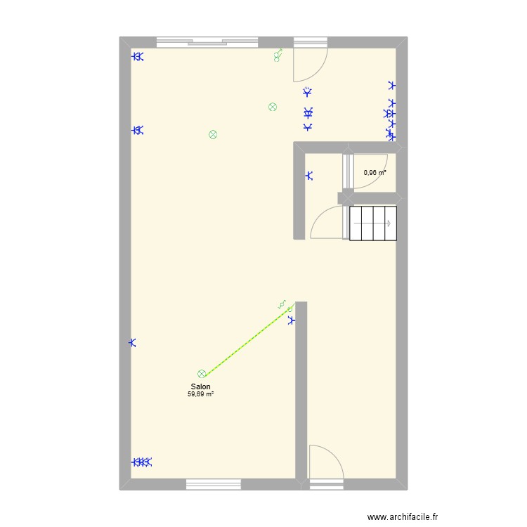 PLANS LAKEEN. Plan de 2 pièces et 61 m2