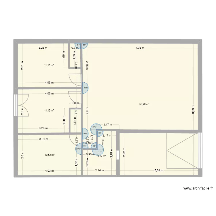 limousette. Plan de 5  et 94 m²
