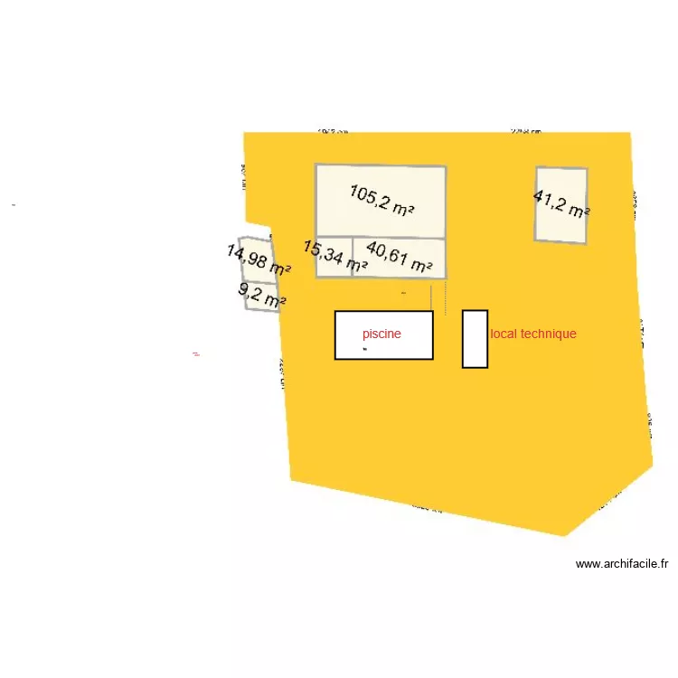 cadastre maison garage. Plan de 