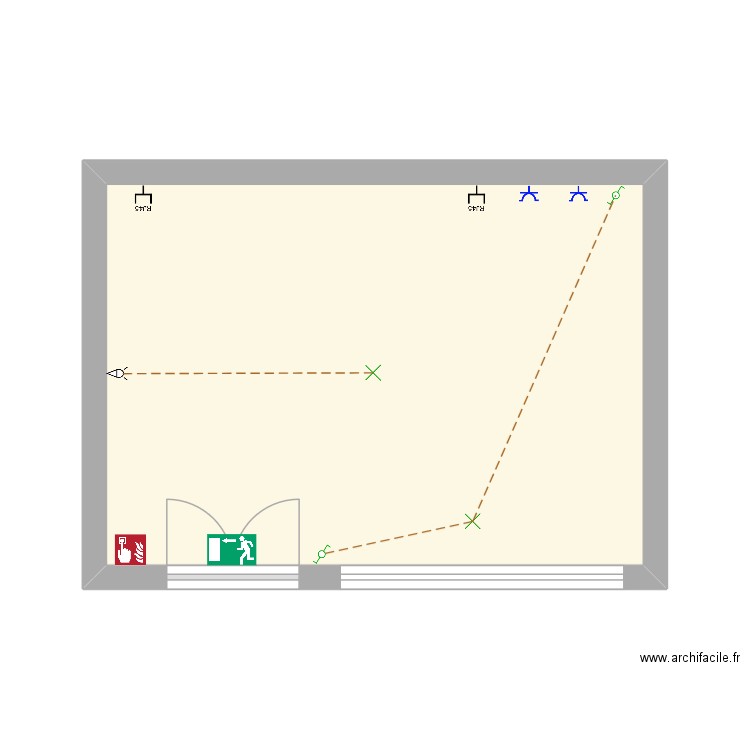Boutique. Plan de 1 pièce et 23 m2