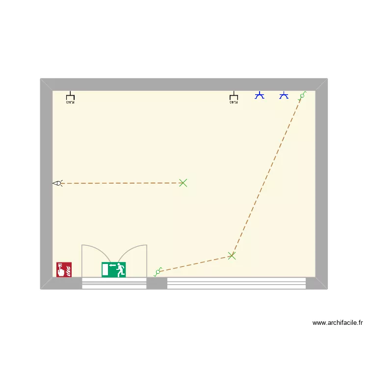 Boutique. Plan de 1 pièce et 23 m²