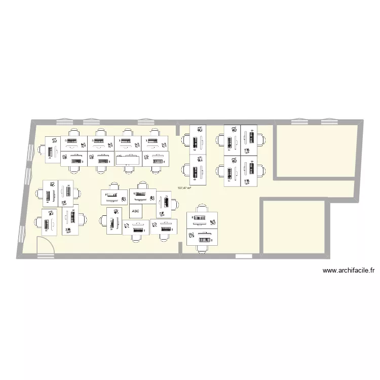 PGDL. Plan de 1  et 107 m²
