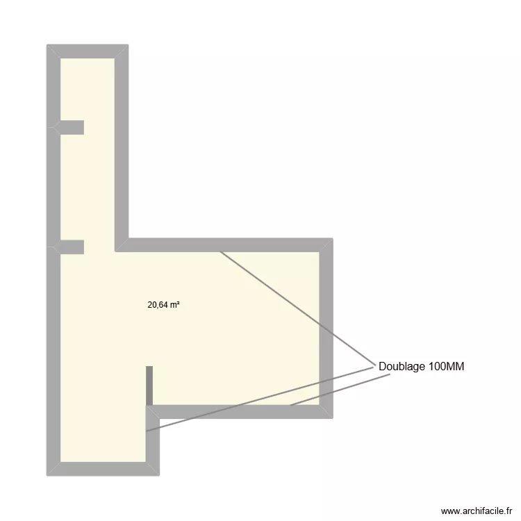 surson &eacute;tage appart 3. Plan de 1  et 21 m²