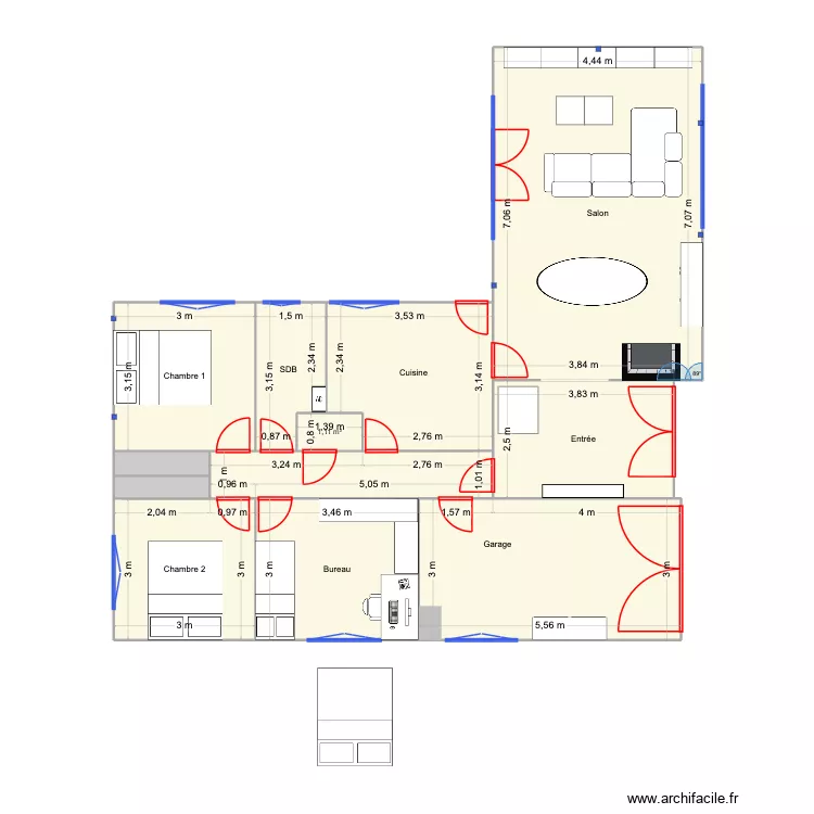 MAISON SGXV. Plan de 11  et 110 m²