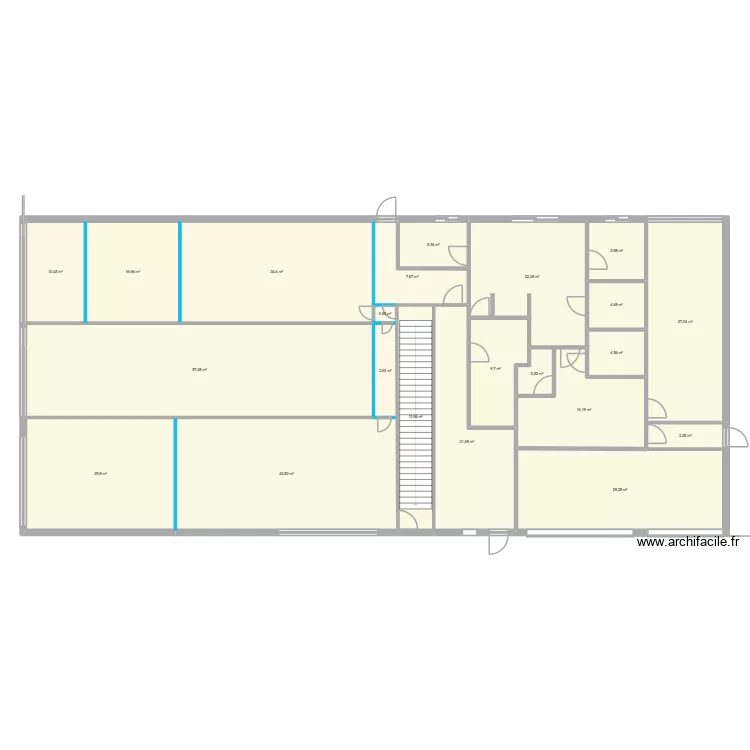 chevrerie. Plan de 22  et 371 m²