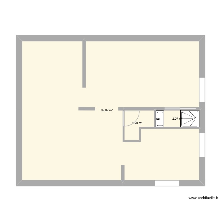 Bleizi elec. Plan de 3 pièces et 67 m2