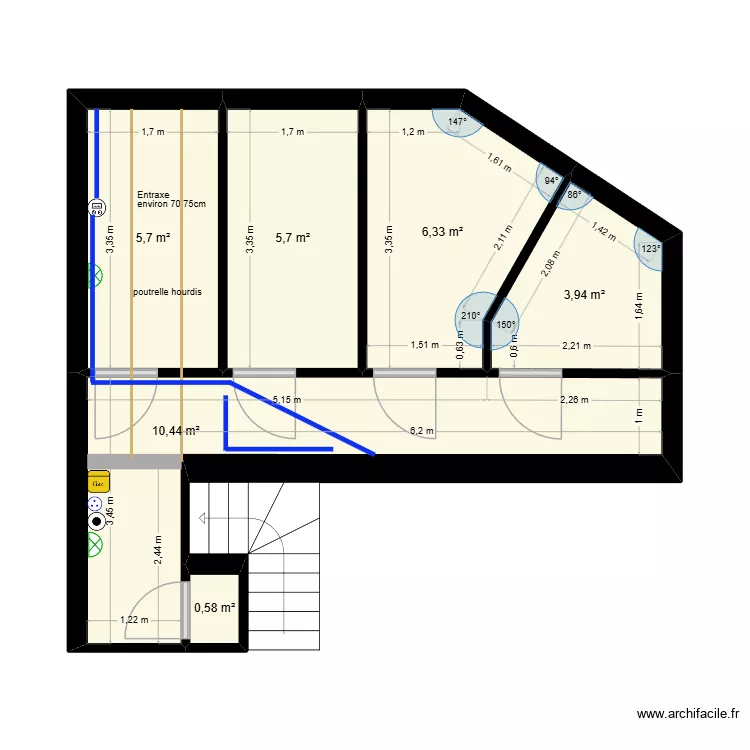 Plan cave SDC Paul vaillant couturier. Plan de 6  et 33 m²