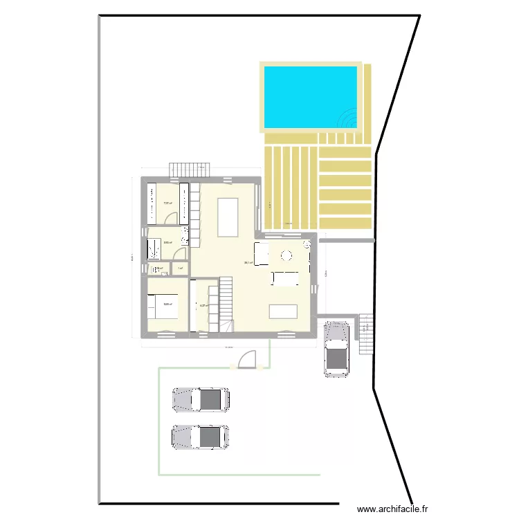 12-10 maison en L avec sous -sol. Plan de 