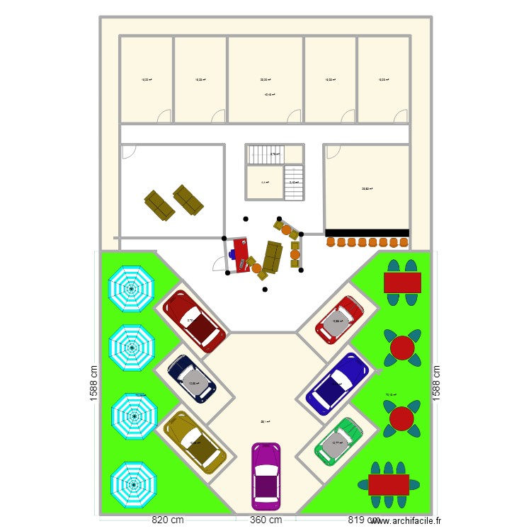 amenagement rdc1. Plan de 19 pièces et 436 m2