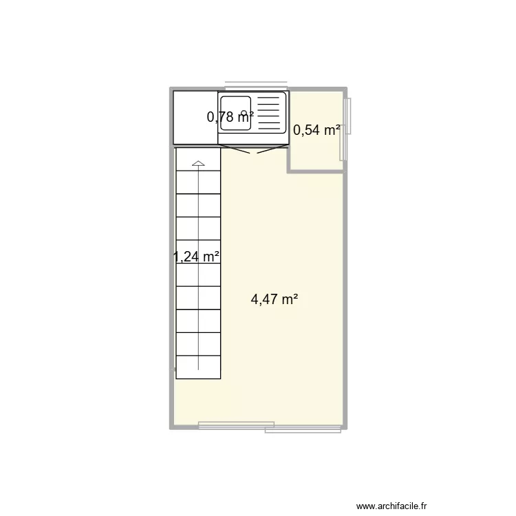 Cabanon jardin. Plan de 4  et 7 m²