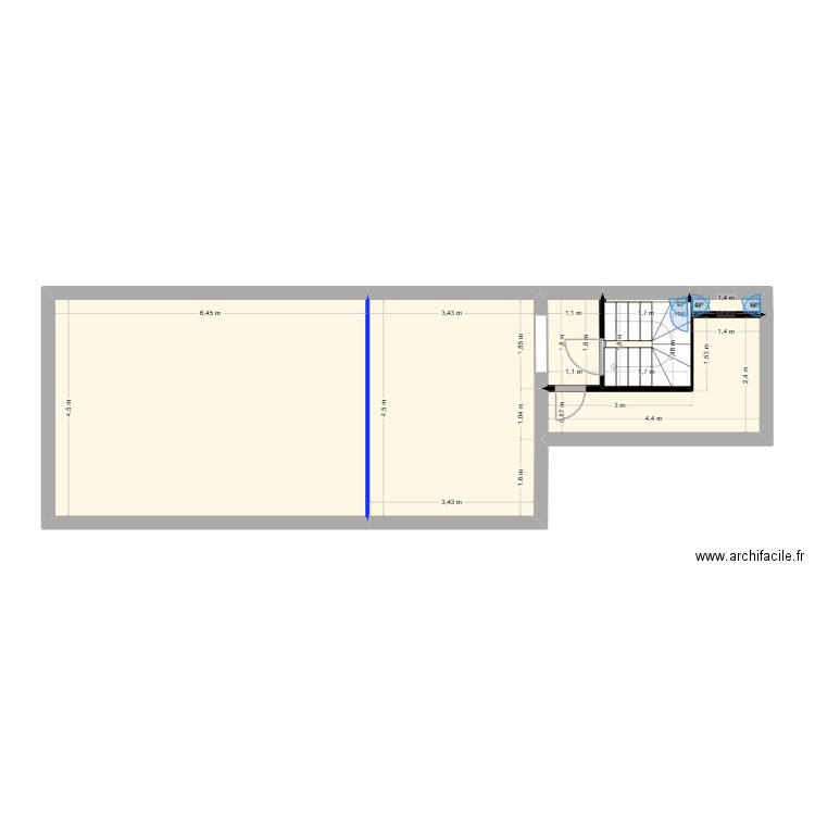 r+2. Plan de 6 pièces et 56 m2