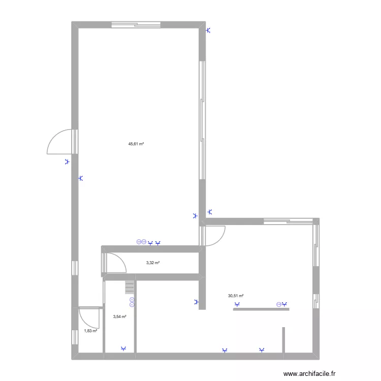 AC Clain PC RDC. Plan de 5  et 85 m²