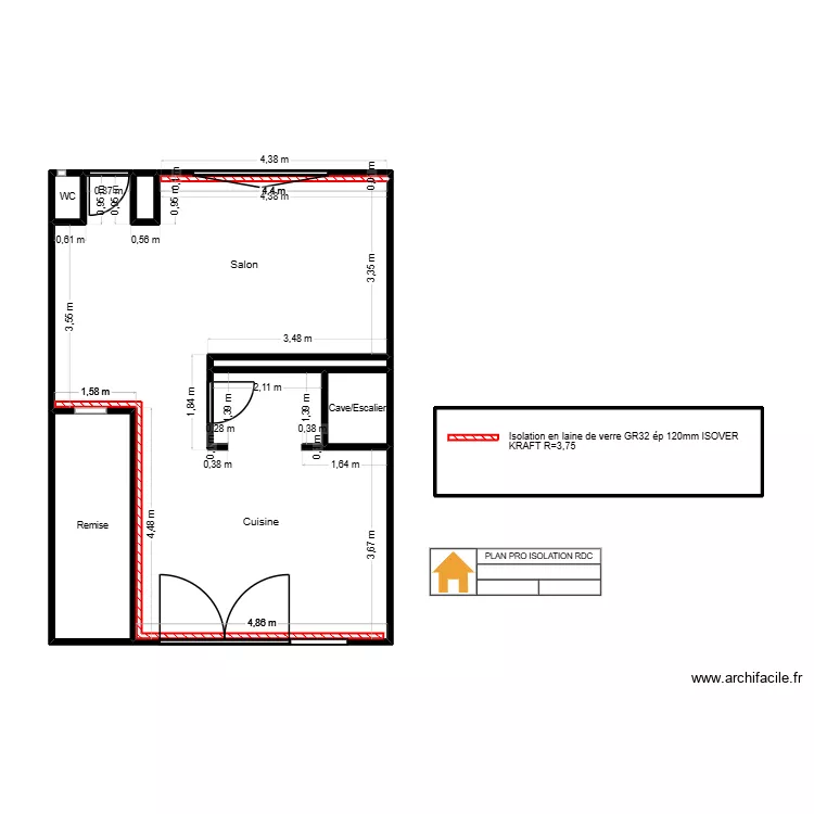 FARCI RDC ISO PRO. Plan de 7  et 66 m²