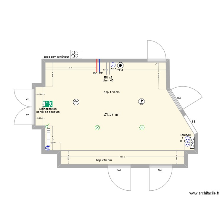Florence Audition 3. Plan de 1 pièce et 21 m2