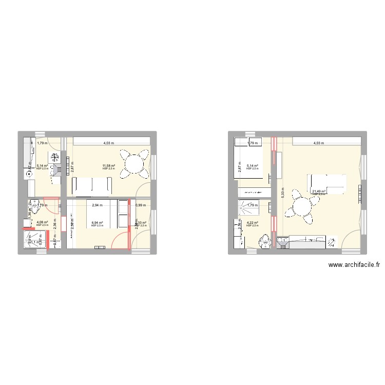 87 DIDEROT2. Plan de 8 pièces et 61 m2