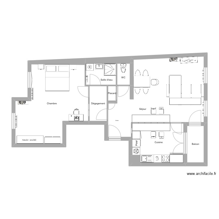 Duboc. Plan de 12 pièces et 81 m2