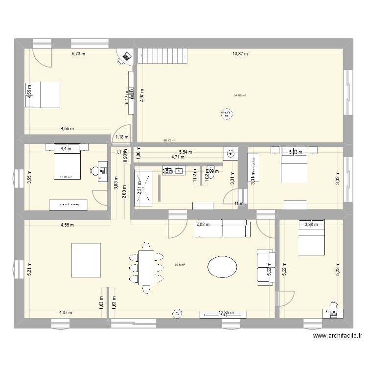 chaboudot. Plan de 4 pièces et 221 m2
