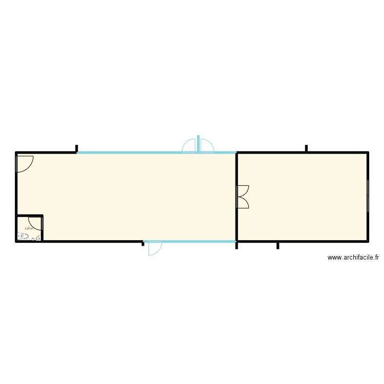 Agora et psychomotricité. Plan de 3 pièces et 116 m2