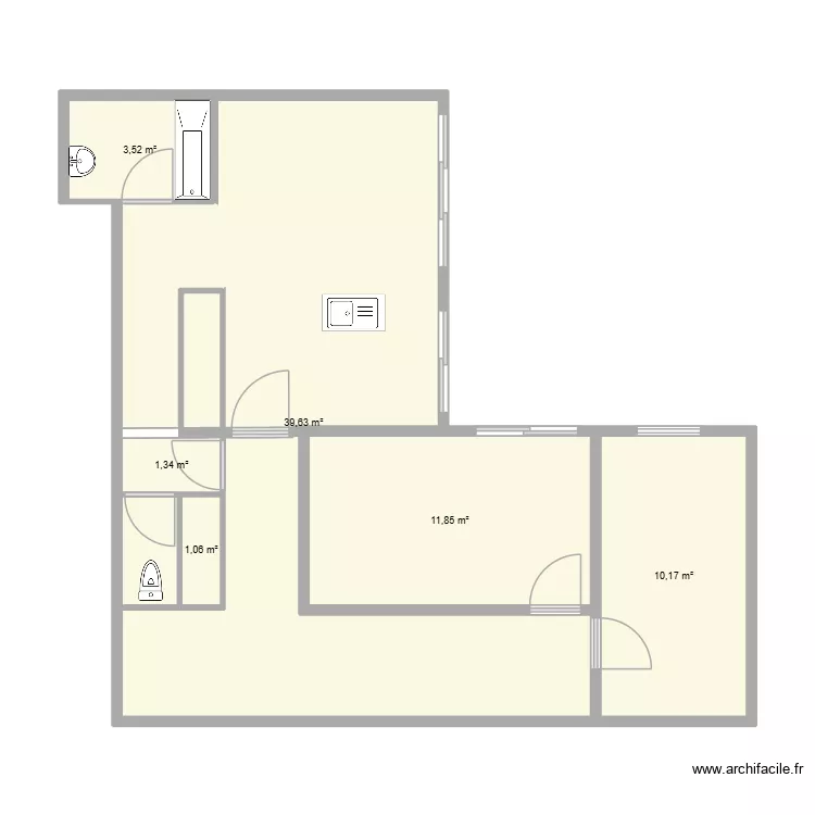 T3_RDJ-apres. Plan de 6  et 68 m²