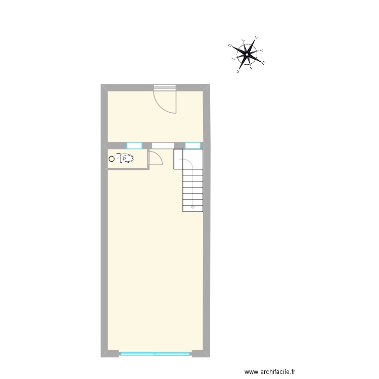 CAP 102025 Cuisine. Plan de 2 pièces et 39 m2