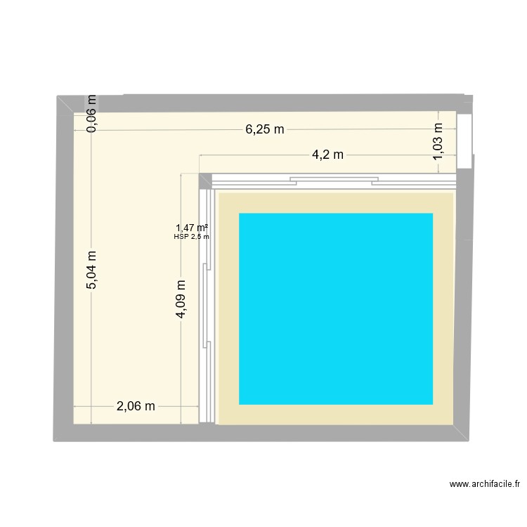 christohe viloria. Plan de 1 pièce et 15 m2