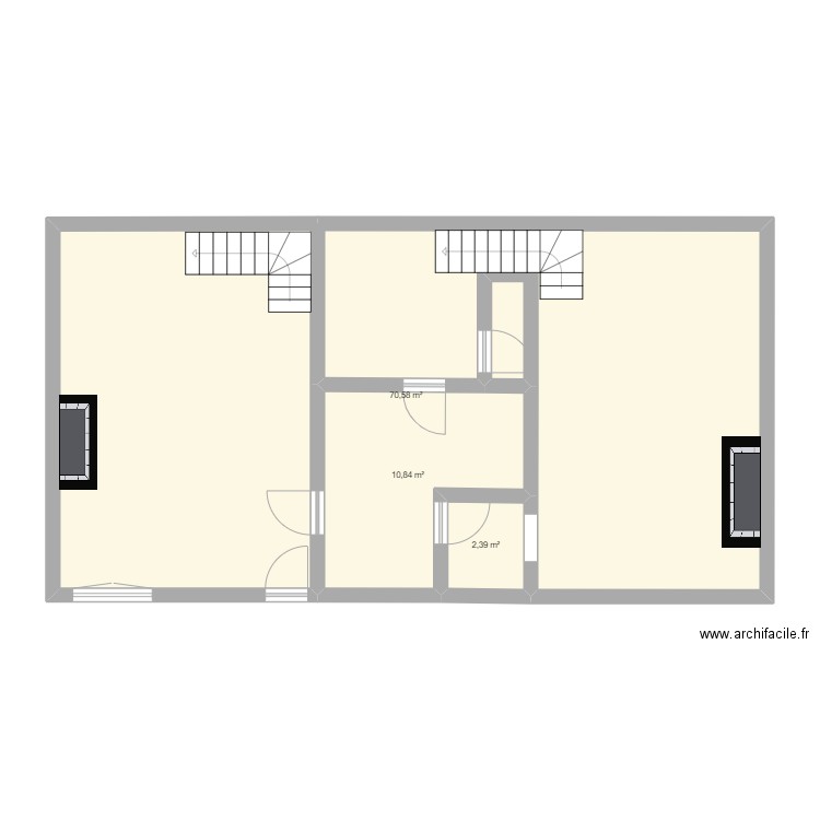 Maison. Plan de 3 pièces et 84 m2