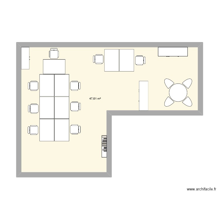 Esscale Mabon. Plan de 1 pièce et 48 m2